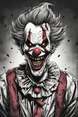 A zombie clown in manga style