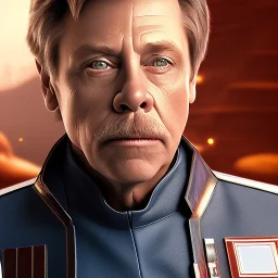 extremely detailed 8k hyperspace wallpaper,complete and photo realistic detailed head to waist stunning photo realistic portrait of mark hamill as luke skywalker in star wars with short lenght, Symmetrical, soft, fine, warm, photo realistic hair, blue eyes, professional majestic photo realistic painting by Ed Blinkey, Atey Ghailan, by Jeremy Mann, Greg Manchess, Antonio Moro, trending on ArtStation, Intricate, High Detail, Sharp focus,dramatic, by greg rutkowski,careworn face,space outfit