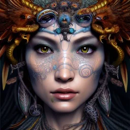 Insanely detailed photograph of an elaborate beautiful hawk goddess intricate glowing skin eyes intricate hawk lashes fur dress hyperdetailed painting by Anna Dittmann Huang Guangjian and Dan Witz CGSociety ZBrush Central fantasy art album cover art 4K 64 megapixels 8K resolution HDR Greek shiny space colours jewelry celestial hair eyes light"