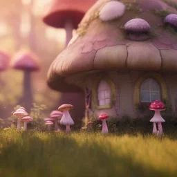 Mushroom girl and mushroom house, unreal 5, octane render, cinema4d, redshift render, hyper realistic, cenematic, vibrancy, synthwave, retouch, centered, dynamic lighting, dramatic lighting, 4k, highly detailed, attractive beautiful, realistic, epic composition, holographic,