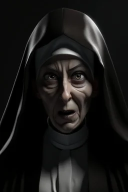 creepy animated nun