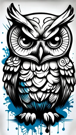 drawing owl in graffity style