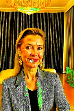 Famous female actress aged 42 portrayed in her mansion