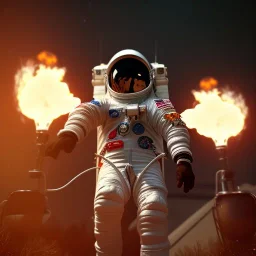 astronaut burning barbecue unreal engine 5, octan render