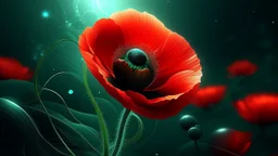 Beautiful poppy futuristic wallpaper