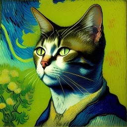 Portrait of a cat by van Gogh