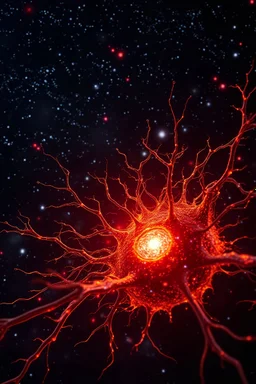 A galaxy in side a neuron undergoing ferroptotic cell death