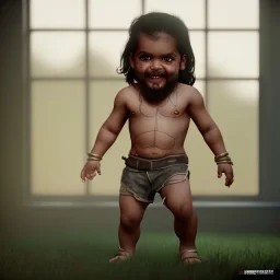 Khal Drogo toddler, full body, dramatic lighting, hyper realistic