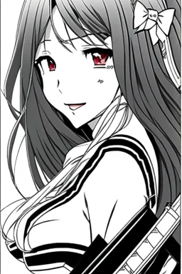 Yui Hatano as drawn by Akira Hiramoto, black and white