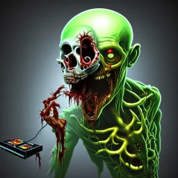 Zombie mange une télévision