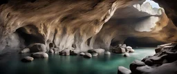cave . panorama. rocky cliff,
