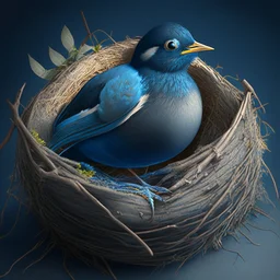 bird sitting on a nest with eggs, avatar