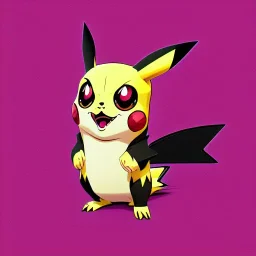 Pikachu in the style of tim Burton