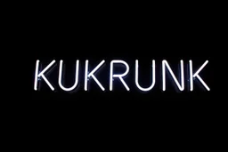 A simple neon sign labeled "KUKRUNK" black background