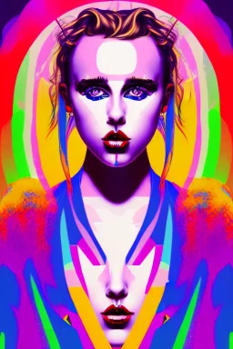 Danish singer MØ face, Abstract, purple tones,