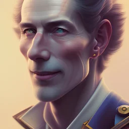 portrait, stunning man and lord, blue eyes, fantasy atmosphere, styled by Corrado Vanelli, Norman Rockwell, Boris Vallejo super detailed, Studio Ghibli, Anime Key Visual, by Makoto Shinkai, Deep Color, Intricate, 8k resolution concept art, Beautiful Composition, Smile and Good