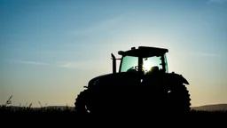 silhouette of a modern tractor