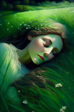 the green-eyed lady, mother nature herself bent down to kiss the earth, an ethereal youngster sleeping on an open field on the forehead and blessed him with her life