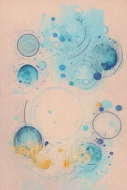 Abstract watercolor circles with Sketchy pencil outlines