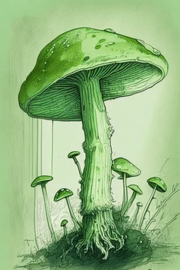 Mushroom Green colored sketch