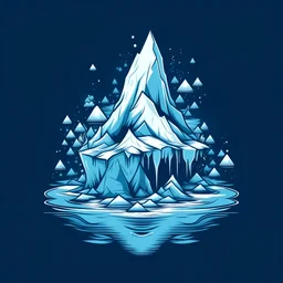 تصميم جبال الجليد تجذب العين مخصص للتيشيرتات