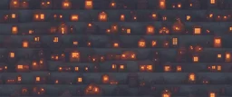 "Create 50 seamless flat 64x64 pixel textures connected with a pixelated style that evokes the atmosphere of a haunted or scary village."