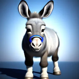 cute donkey with blue eyes