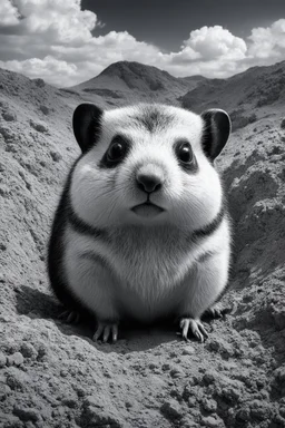 lemming ethereum in the trenches seeing the future in the style of surrealism black and white