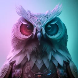 intricate details, realistic, octane, unreal engine, portrait, natural lighting,insanely, elegant, blue neon wearing, detail, bokeh, fantasy art style, volumetric lighting, extreme detail, Photorealism, High detail, Hyper realistic Owl in forest, macro lens blur,abstract paint, sharp focus, 85mm, polaroid, cinematic, cinema4d, HDR, 8k