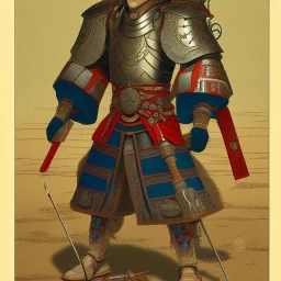 Ukiyo-e Style , Male Samuri in armour