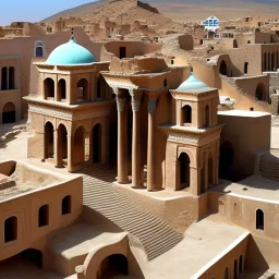 many buildings pueblo, greek, and islamic architecture under the earth