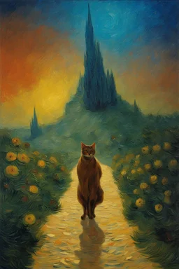 Portrait of a cat by Van Gogh