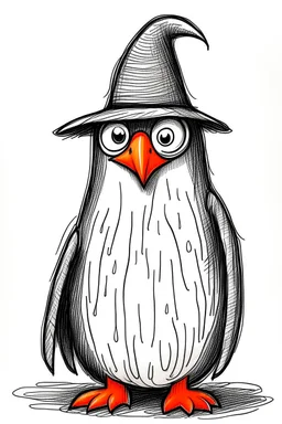 Halloween penguin art sketch