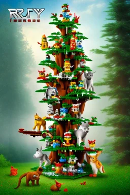 lego tree forest animals children