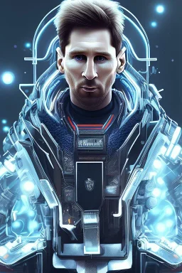 lionel Messi face style cyberpunk