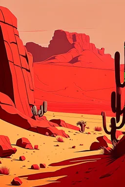 a simple red blooded desert valley cel shading