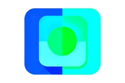 simple app logo, blue green