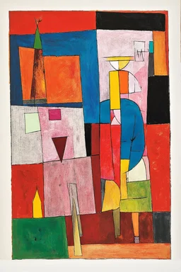 False Identity; A mashup of the styles of Paul Klee and Philip Guston
