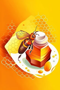 spa and beauty, honey bee, honeycomb, abstract colors on the packaging design template