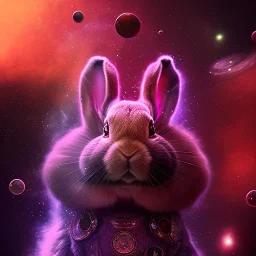 galaxies, spirals, space, nebulae, stars, smoke, iridescent, intricate detail, in the shape of a rabbit, fur on color diamond, octane render, 8k, --q 2 --ar 2:3 --uplight