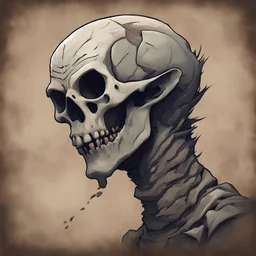 Gimmighoul mimic in fossil art style