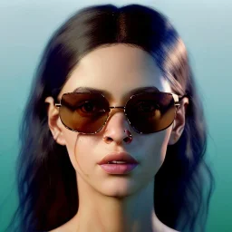 Shakira, artist, 30 years old, Realistic image, waist up portrait, etro style dress. Gucci sunglasses. loose long hair, eyes make up, perfect, glow, circle iris. concept art, smooth, unreal engine 5, god lights, ray tracing, RTX, lumen lighting, ultra detail, volumetric lighting, 3d, finely drawn, high definition, 4k.