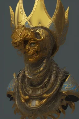 shiny black male African Egyptian alien, cracks in the voodoo head, wicked, eyes, crown, Elephant, 8k, finely detailed, photo realistic, tiger turquoise skull head gold dragon space alien snow skeleton gold hornytoad silver crown silver eyes playing drums