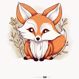 Beautiful Fox character drawing colored