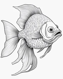 Cartoon outline, Candiru fish full body, coloring pages, no color, highly detailed, black and white, white background, highly detailed