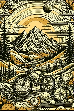 Poster design for mountain bike by hand