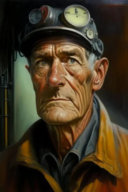 Someone named Hilmar 50 years old, engineer oil painting