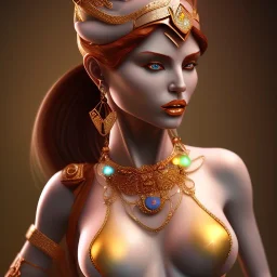 female genie with skin made of stone and covered in jewels, midjourney showcase