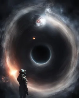 dead space. black hole behind the ship