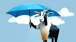 Goat holding a cisco umbrella in the AWS cloud